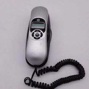 🌻GE Slimline Corded Telephone Model 29265EE1-A Silver Black Caller ID Display